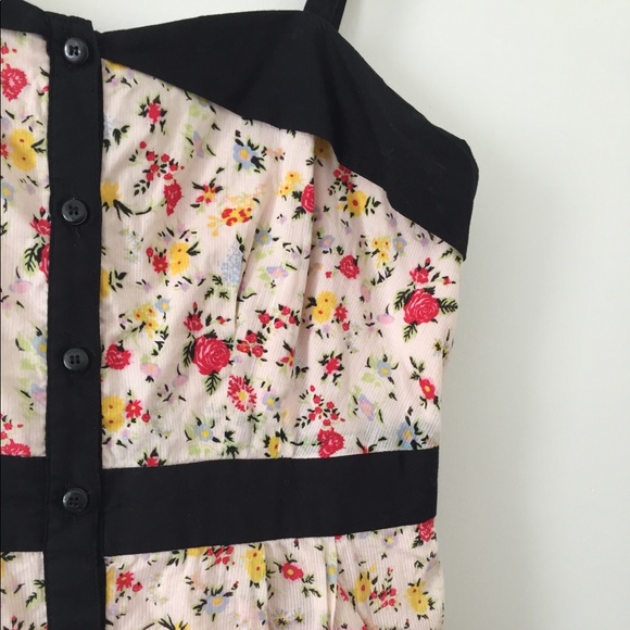 BCBGeneration - Floral print sundress w/black trim - Picture 2 of 6